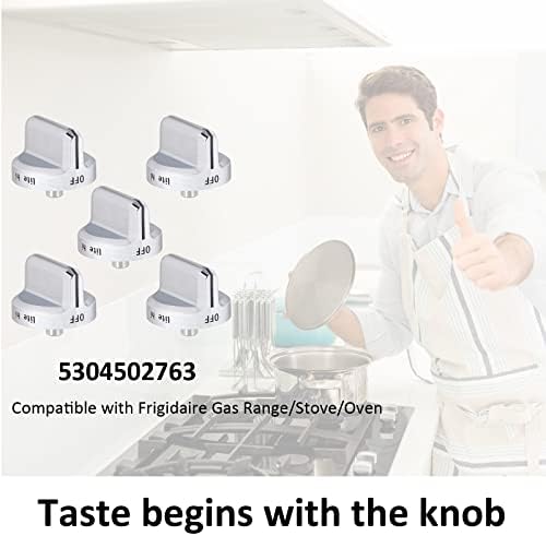 Atualizar 5304502763 Substituições do botão do fogão, compatíveis com botões de forno de fogão a gás Frigidaire, anel
