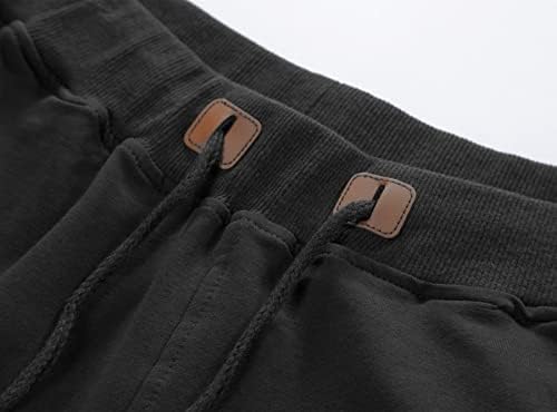 Mens shorts treino de calças casuais atléticas zíper bolsos de cordão de cordão de grama de algodão respirável para caminhada de