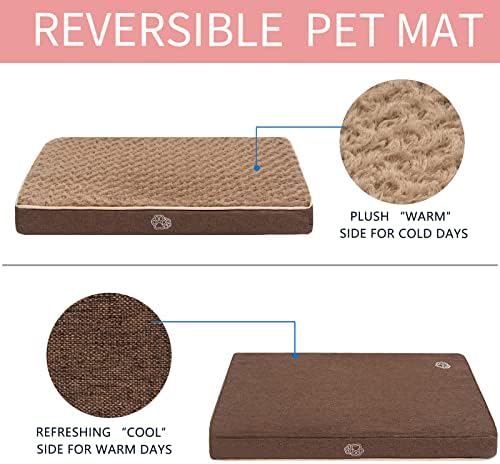 Empsign, tapete de cães à prova d'água, almofada de caixa reversível com tampa lavável removível e revestimento impermeável, cama de