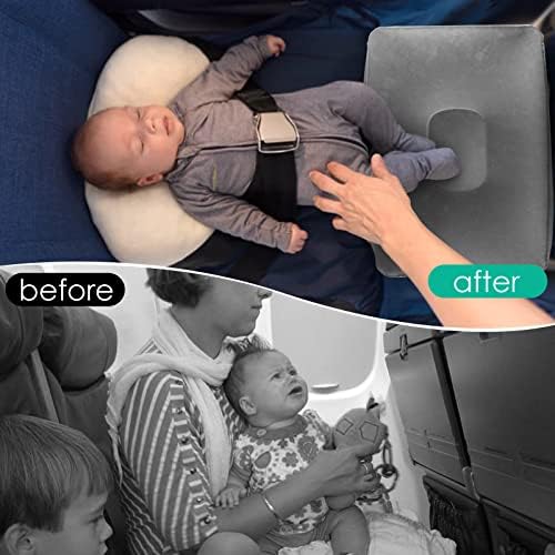Cama inflável de criança no ar-travesseiro de descanso para os pés de viagem com travesseiro de perna de altura ajustável para
