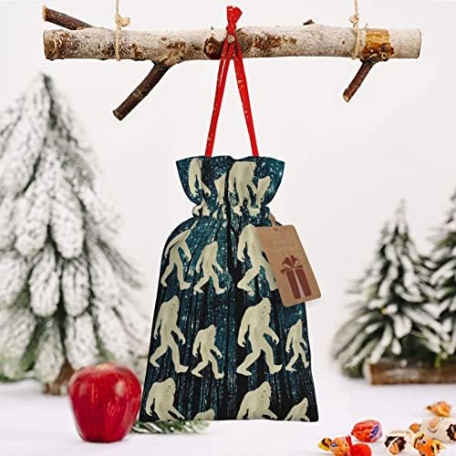 Sacos de presentes de natal de traços de natal bigf-ota-hide-Seek Presents Bolsas de embrulhe