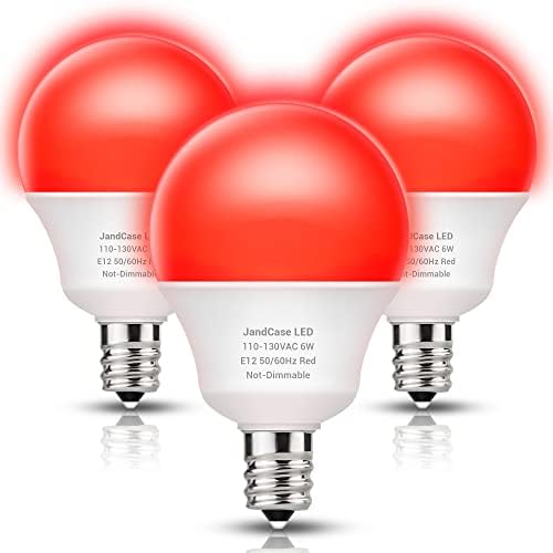 JANDCASCE E12 LEITOS LED RED BULS, BULBAS DE TEMPO DE TETO, LUZES DE BASE ROINDOS DE BASE G14, Lâmpadas de 6W Globe Bulbs, 60watts