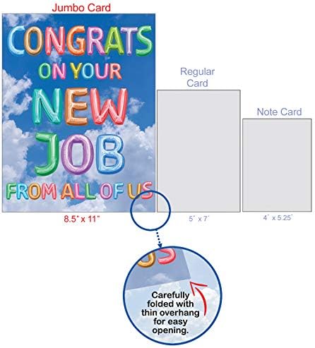 A melhor empresa de cartões - Jumbo New Job Greeting Card - Emprego parabéns - Mensagens infladas Novo Job J5651RNJG -US