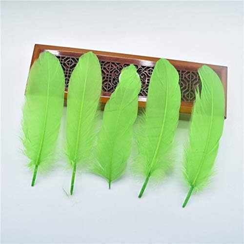 Zamihalaa 10/100pcs penas de ganso dura penas diy penas para jóias que produzem bordados decoração de casamento chapéu de plumas acessórios 13-20cm - penas verdes de maçã - 100pcs