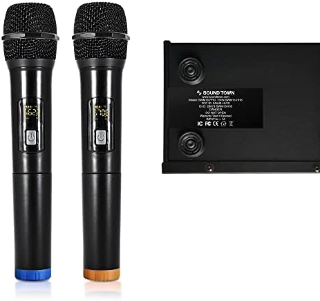 Sound Town 16 canais Sistema de misturador de karaokê de microfone sem fio com microfones ópticos, auxiliares e 2