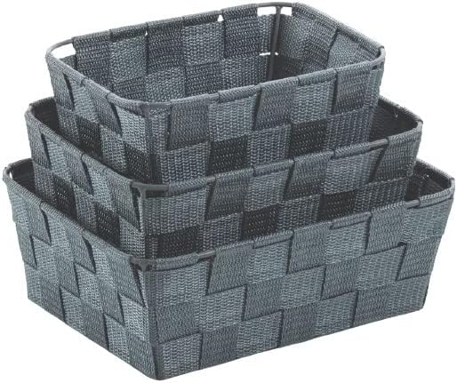 Kela Alvaro Basket Set, PP Fiber Grey, 30 x 15 x 10 cm