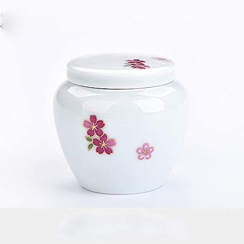 Urna de urna funerária Mini Urna de cremação Urns adultos Pet Urns selados contra a umidade - pequenas urnas memoriais humanas, cerâmica feita à mão, urna de enterro em casa ou cemitério ， cão ， gato 13.5x12cm, lsxysp,