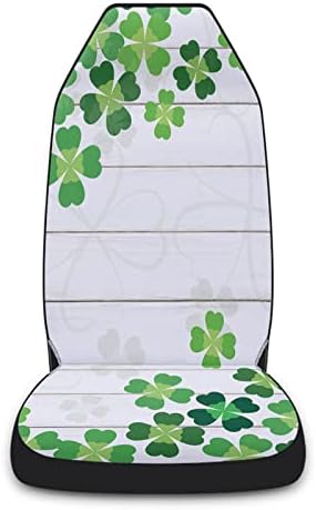 Youngkids St. Patrick Clovers Luckys Print Car Seat Capas de 2 peças Conjunto de carros frontal universal Cushion para SUV/carros/caminhões,