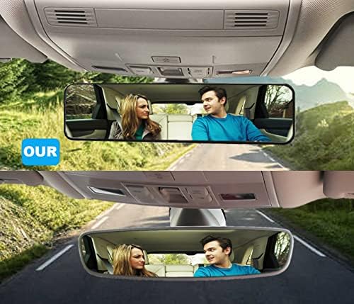 Espelho de vista traseira do kitbest, clipe de interiores universal no espelho retrovisor panorâmico para reduzir o ponto cego de maneira eficaz - grande angular - convexo - para carros, SUV, caminhões