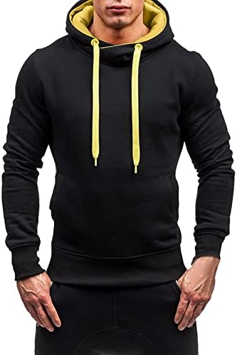 Xzhdd moletons de retalhos para homens, colo de gola capuz Capuz Sweetshirts Fall Winter Workout Sports Sports Casual Pullover