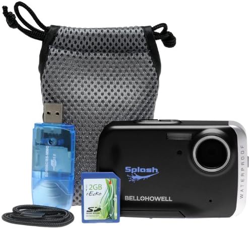 Bell & Howell Splash WP5 Impermeado a água de 12 MP Digital Câmera com Zoom 5x, 2,7 LCD, Smile obturador, 2 GB SD - Black