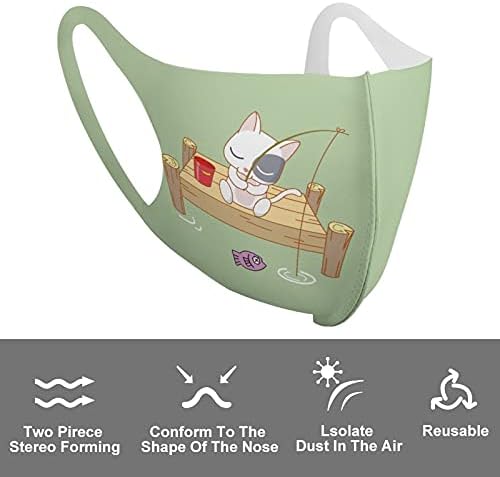 KDS Crianças de poliéster decoram máscaras de poeira Design Funny Cat Cartoon Fishing Loops Ajusta, lavável para meninos reutilizáveis ​​a