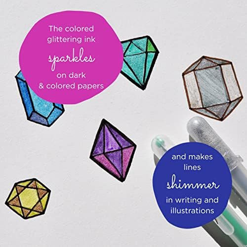Sakura Gelly Roll Stardust Glitter Gel Cenas - caneta de tinta em negrito para letras, desenho, convites e papelaria - tinta colorida