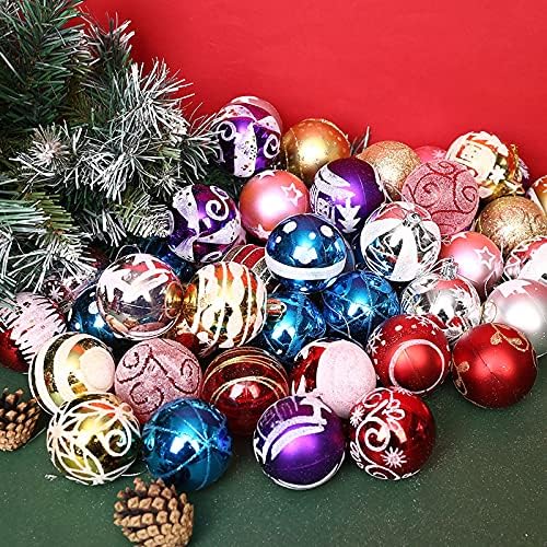 Ornamento de bolas de natal fgysft - 24pack misto de floco de neve misto de natal de natal decorativo reutilizável e retrô