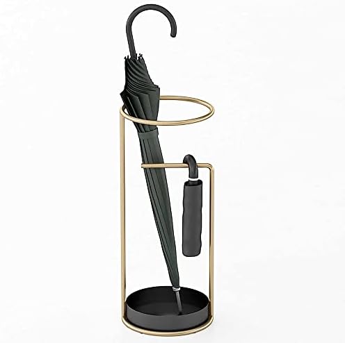 Omoons Metal Umbrella Stand, suporte de guarda -chuva de pé livre com bandeja de gotejamento removível, organizador de rack de