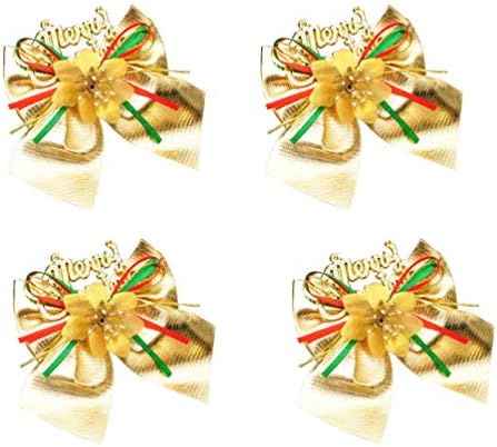 Bestoyard Burlap Ribbon 4pcs Árvore de Natal Ornamentos do Festival Decorações de Bow Bowknot de Bowknot para DIY Wrinalh