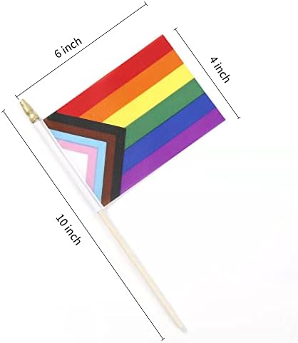 25 pacote pequeno progresso Pride Arco -íris bandeira gay bastão mini portão de mão inlincusiva Pride LGBTQ Flags 4x6inch
