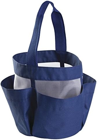 Tote resistente à água interdesign para chuveiro de banheiro, dormitório da faculdade, jardim, praia - tela/malha, marinha