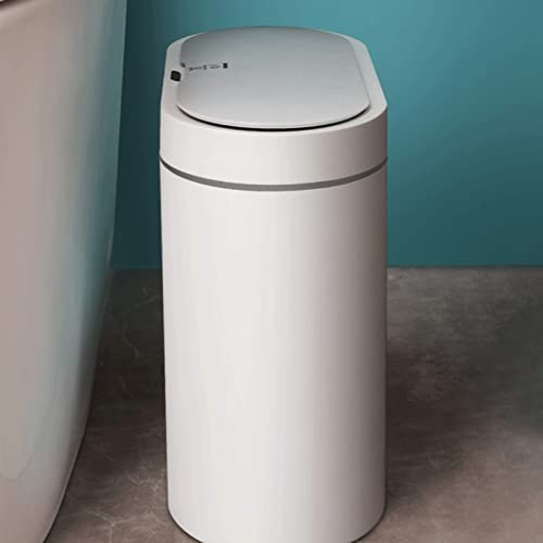 Lixo de abcel lata, lixo de indução inteligente doméstico pode sala de estar interno de cozinha de cozinha elétrica mudo automático com lata de lixo de cobertura