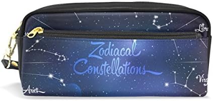 Constelações zodiacais de carpinteiro de topo Bolsa de casas de lápis para a Escola de Office de Maquiagem 1.7x0.75x0.5in