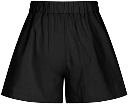Shorts de yubnlvae para mulheres de alta cintura de cintura de tamanho grande com bolsos com bolsos plissados ​​shorts sólidos na moda