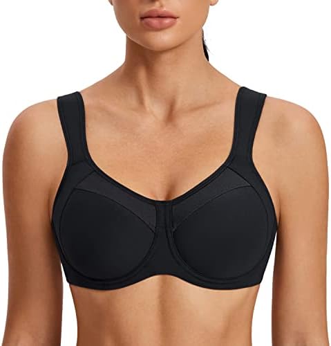 Syrokan Sports Bras for Women High Suport de Suporte Comborado de Alto Impacto Acolchoado Cobertura Completa Execução de Ginásio