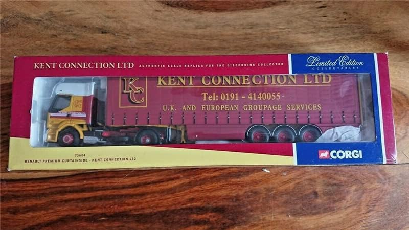 Corgi para Renault Premium Curtainide Kent Connection Limited Edition 1/50 Modelo pré-construído do caminhão Diecast Truck