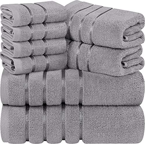 Toalhas Utopia Conjunto de toalhas de luxo de 8 peças, 2 toalhas de banho, 2 toalhas de mão e 4 panos de lavagem, 600 gsm