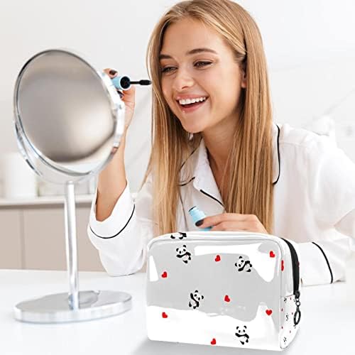 TBOUOBT SACOS COSMETOS Sacos de maquiagem para mulheres, bolsas de maquiagem pequenas bolsas de viagem, coração panda