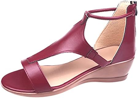 Sandálias femininas de Beiousalie Vintage Slip On Ring Toe Flip Flop Flip confortável Tamanho grande Sandália plana de