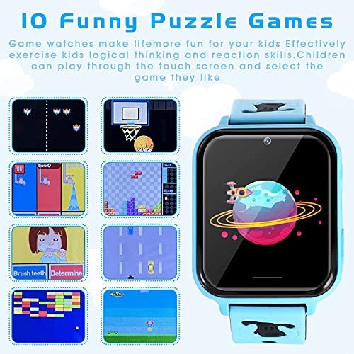 Eleroption Kids Smart Watch With HD Touch Screen Camera Video Recorder Games Sos Music for Boys Girls 3-14 anos