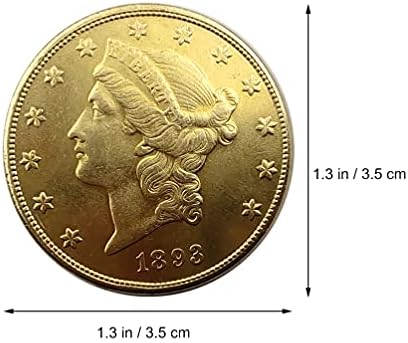 Nuobesty 2pcs Us Coins 1893 Liberty Head de Vinte Dólares Comemorativo de Coin Golden