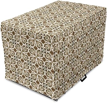 Capa de caixa de cachorro lunarable Orient, design floral vintage com motivos de folhas de redemoinhos padrão tradicional,