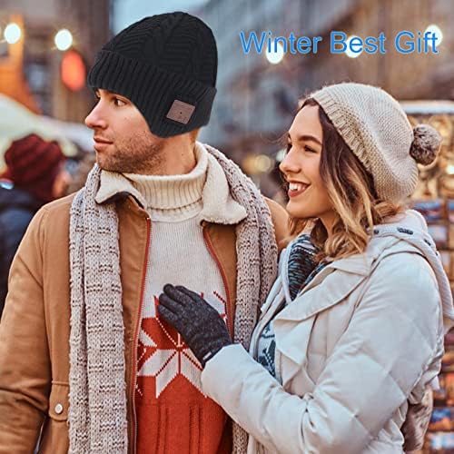 Teastar Wireless Beanie Hat Men Mulheres Presentes Tilitar fone de ouvido Capace de música de Natal para meninos adolescentes marido