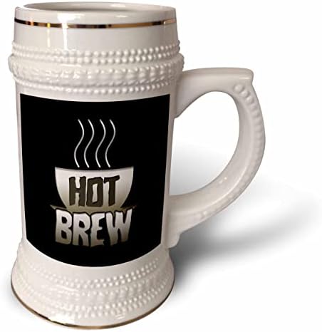 Imagem 3drose de palavras Brew quente com xícara de café Background - 22oz de caneca de Stein