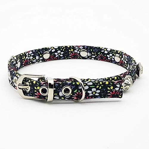 PetFavorites Flower Bowtie Dog Collar, jóias de aniversário de cães de cristal, colarinho de pano de flor com sino,