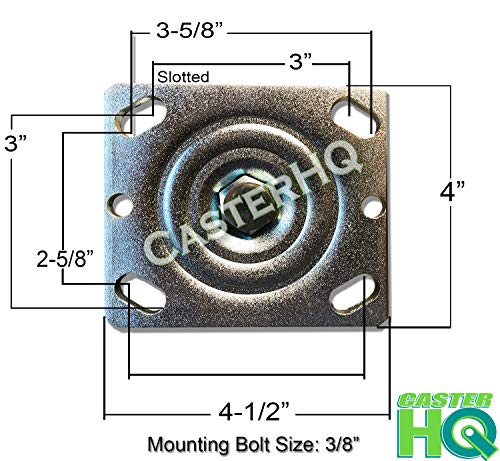 4 X 2 Aço inoxidável Castro fixo - roda poli sólida azul - 800 lbs Cap | Marca CasterHQ | 304 Aço inoxidável - lançador anti