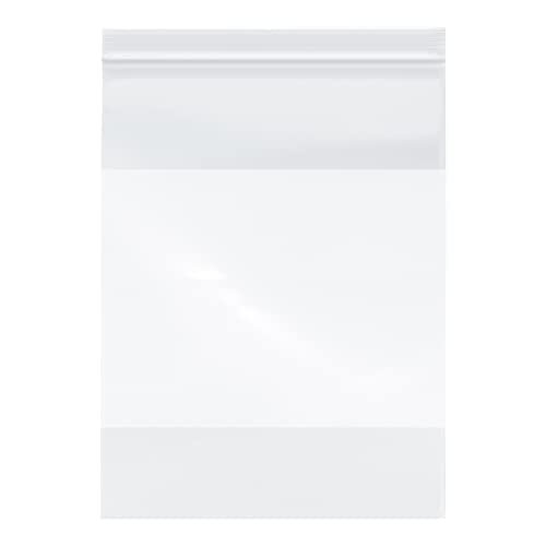 Plymor Zipper Reclosable Sacos plásticos com bloco branco, 2 mil, 9 x 12