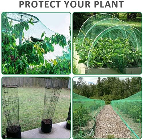 Rede de pássaros para plantas vegetais de proteção de jardim e árvores frutíferas, rede de jardim não emaranhada e cercas reutilizáveis