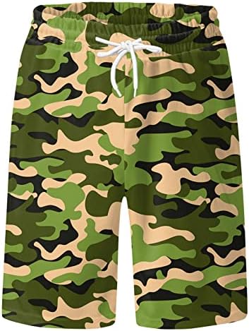 Treching Beach Shorts para homens de maiô respirável com bolsos de nadar de baús de camuflagem shorts de surf de praia de camuflagem