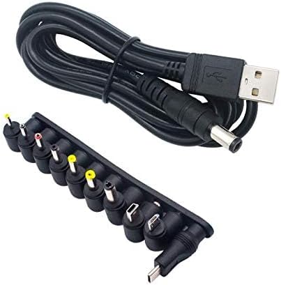NAHAO UNIVERSAL USB para CC 5.5x2.1mm Cabo de carregamento de potência com 10 conectores para roteador, mini ventilador,