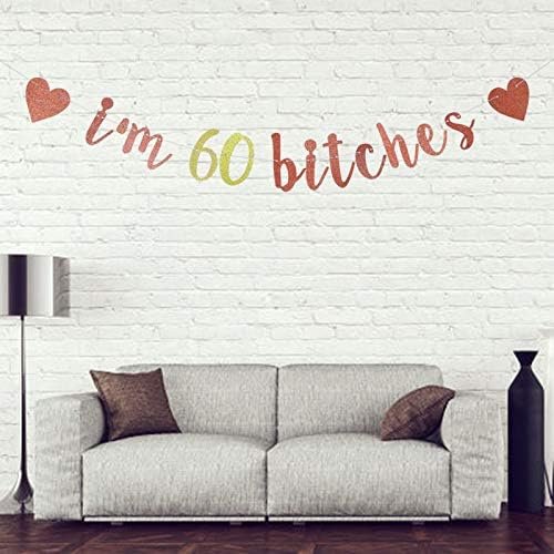 Eu sou Banner de 60 putas, decoração de festa de 60 anos, banner de aniversário engraçado de 60 anos, decorações de festa de aniversário de 60 anos femininas