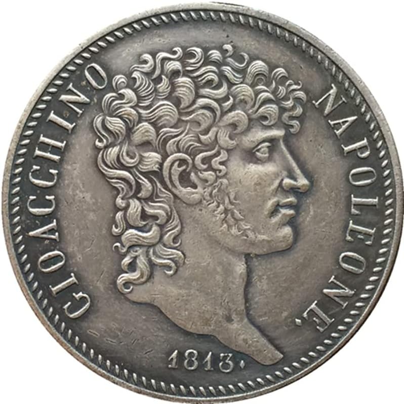 1813 Moeda italiana 5 lira pura cobre prateado banhado antigo dollo de prata artesanato pode ser soprado
