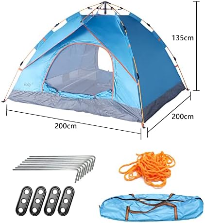Tenda de acampamento de koity, tenda de acampamento ao ar livre 2/4 pessoas de camping à prova d'água, configuração fácil de