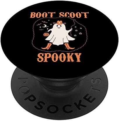 Scoot Scoot Spooky Cowboy Ghost Groovy Retro Halloween Popsockets Swappable PopGrip