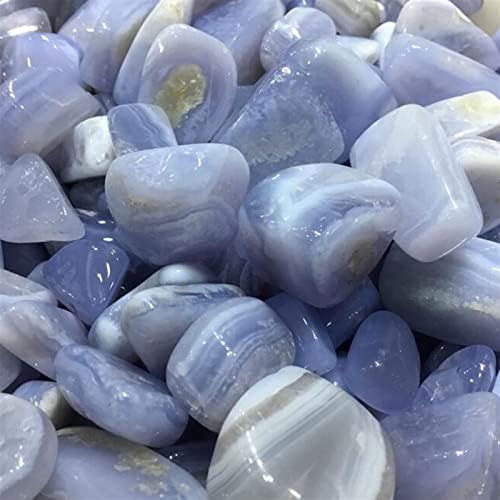 100g de renda azul natural a granel Agat tombou pedras de cálculo de círculos amostras de polimento de cristal decoração