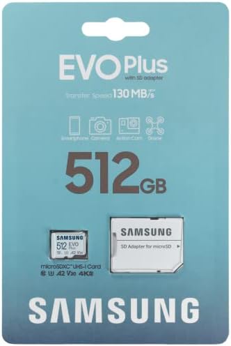Samsung 512 GB EVO Plus Classe 10 Microsd Memory Card Funciona com Galaxy Tablet Tab S5E, Tab S4 10.5, Tab 10.1, Pacote