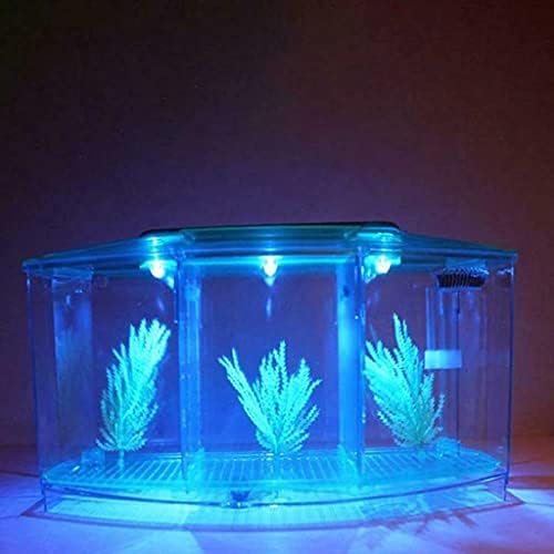TJLSS Mini aquário aquário Aquário de tanque de peixe com lâmpada de luminária LED Luz de peixe tanque de mesa de aquário de aquarium
