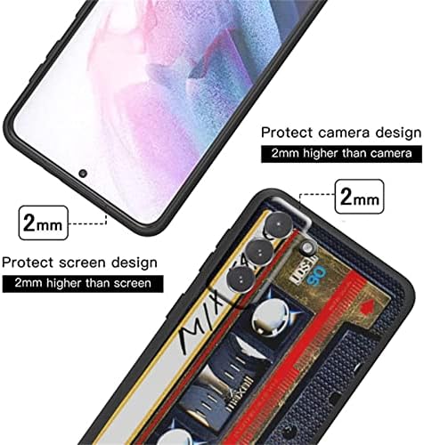 Para a fita cassete da caixa Samsung Galaxy S22, fita de fita de fita retro da música Case Samsung Vintage 80s para homens meninas, protetor de silicone macio com caixa gráfica da moda para Samsung