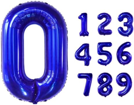 40 polegadas azul royal grande número de balão helium fáceis de inflar para aniversários, graduação, aniversários de
